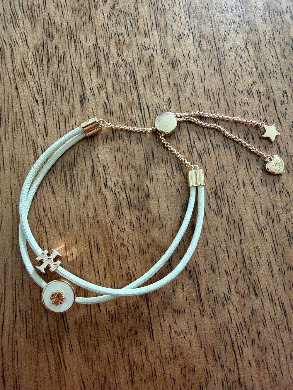 Tory Burch Gold & White Adjustable Bracelet